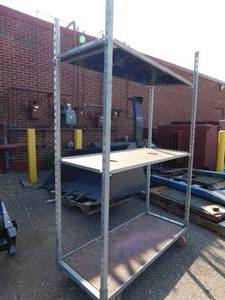 lot 37 image: Metal Rolling Shelving Rack