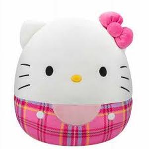 lot 6 image: Squishmallows 20 Hello Kitty Plush-Pink Plaid