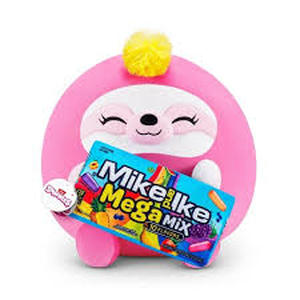 lot 9 image: 5 Surprise Snackles Series 1 Plush Sloth and Mike & Ike