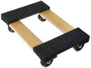 lot 32 image: MAXLOAD Moving Dolly 18 x 12 in Hardwood Swivel Casters Mover, 1000 lbs Capacity Furniture Dolly.