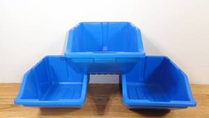 lot 27 image: Set of 3 Blue Utility Hardware Bins