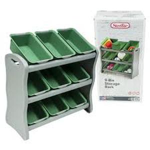 lot 107 image: Sterilite 9 Bins Storage Rack- 30x15x30