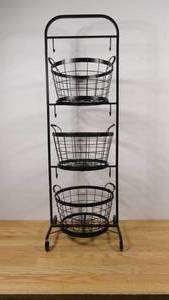 lot 106 image: 3-Tier Wire Basket with Removable Tilted Baskets
