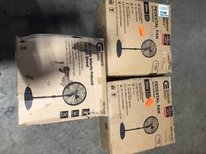 Lot of Commercial Electric 20 in. Oscillating Pedestal Fan with Adjustable Height in Black Customer Returns See Pictures