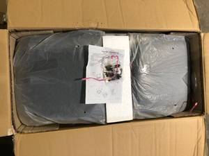 Grayson Grey Oak Fan Back Chair with PU Seat  Customer Returns See Pictures