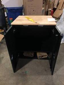 Husky Heavy Duty Welded 20-Gauge Steel 2-Door Garage Base Cabinet in Black (28 in. W x 32 in. H x 21.5 in. D) Customer Returns See Pictures