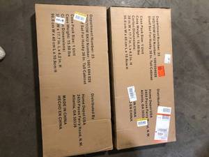 Lot of Husky 2-Pack Steel Shelf Set in Black (36 in. W x 15 in. D) for Ready-to-Assemble 36 in. Freestanding Garage CabinetCustomer Returns See Pictures