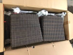 Hampton Bay Harper Creek 4 PC Chair Set Brown Steel Outdoor Set No table- Chairs only Customer Returns See Pictures
