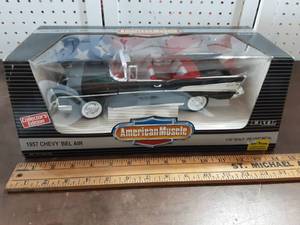 lot 10 image: Ertl American Muscle 1957 Chevy 118 Scale Die Cast Onyx Black