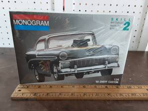 lot 24 image: Monogram 124 1956  Chevy Custom Model Kit (Unopened)