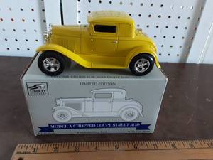 lot 34 image: Minnesota Street Rod Association 1997 Back To 50s 3rd Edition Die Cast Metal Lockable Coin Bank Model Coupe A Street Rod 2-A