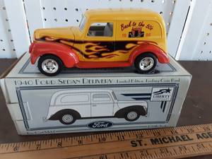 lot 38 image: Minnesota Street Rod Association 1996 2nd Edition Back To 50s 1940 For Sedan Delivery Die Cast Metal Lockable Coin Bank
