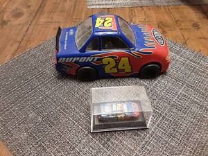 lot 52 image: 2-Jeff Gordon  Race Cars-Large Has Friction Wheels, Mini In Display Case
