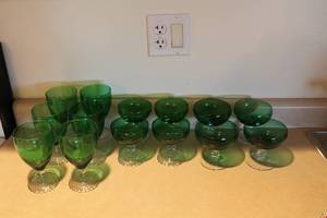 Anchor Hocking Forest Green Stemware