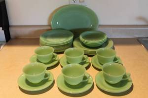 Fire King Jadeite Glass Dishware Set