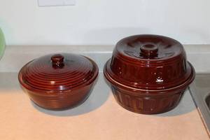 Brown Stoneware Baked Beans Pots