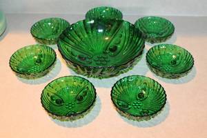 Anchor Hocking Green Burple Dessert Bowl Set