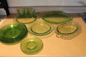 Green Depression Glassware