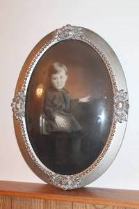 Antique Portrait & Convex Glass Frame
