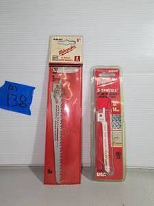 lot 138 image: Milwaukee Sawzall saw blades 6 and 3 