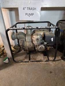 lot 112 image: 4 Trash Pump with a Honda GX340 motor, (starts up)