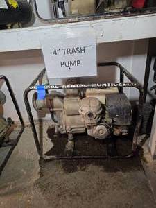 lot 116 image: 4 Trash Pump with a Honda GX340 motor, (powers up)