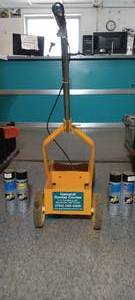 lot 220 image: Paint Striping Machine with (4) Rustoleum striping paint cans