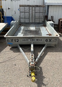 lot 2 image: 2000 Fellwon 6x12 galvanized trailer with combination tailgateramp, chains included. 1 Axle