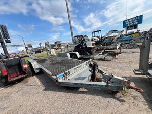 lot 47 image: 2012 REDI-HAUL Galvanized Trailer. 159 long deck, 69 wide, 7 front lip. 2 &nbspchannel equipment ramps. Chains. Model FSL 18NBHS-102