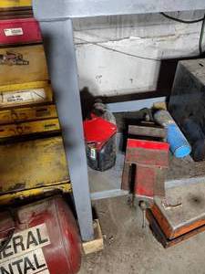 lot 351 image: Steel Machine Shop Work Bench with lower shelf