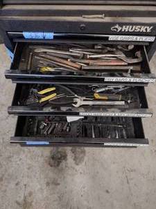 lot 376 image: Tools Locking adjustable pliers, chisels, wrenches, vise grip, pry bars and punches, socket set