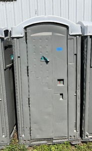 lot 422 image: FlexFit Gray porta potty. BA 50-100, Approx 44 w x 44d x 86 t
