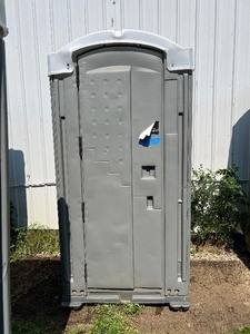 lot 426 image: FlexFit Gray porta potty. BA 50-100, Approx 44 w x 44d x 86 t