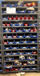 lot 37B image: Gray shelving with all of the parts seen. Lots of $ here.