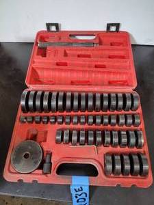 lot 203E image: 51pcs set 18-65mm Custom Auto Bushing Bearing Seal Driver Push Press Disc Tool. Currently sells for $300.00