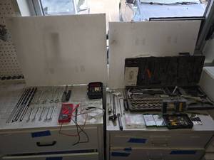 lot 286D image: Wrenches, drill bits and other tools.