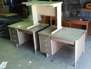 lot 525 image: Metal and Laminate Desk (2) and More.