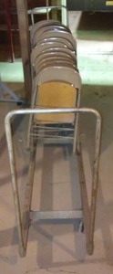 lot 545 image: Folding Chairs And Storage Cart.
