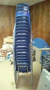 lot 635 image: Blue Virco Molded Plastic Chairs (21)