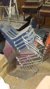 lot 590 image: Virco Molded Plastic Chairs (12)
