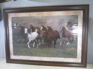lot 13 image: (FDS) Large Framed Ron Kimball Wild Horses Print 40 12 x 28 34