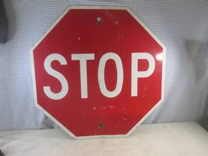 lot 82 image: (BR1) Retired STOP Street Sign - 30 X 30