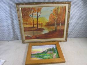 lot 108 image: (C-2) 2 Framed Paintings - 23 12 x 19 12 and 15 x 12
