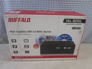 lot 122 image: (CS) Buffalo BRXL-16U3 High Capacity USB 3.0 BDXL Burner  16x BDLX External Blu-Ray Burner