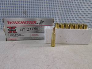 lot 142 image: (G-1) 15 Rounds Winchester Super X 22-250 Rem 55gr Soft Point