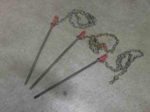 lot 155 image: (F-0) 3 Dog Training Stake Outs with Chain