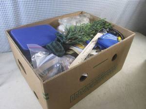 lot 175 image: (D-3) Box Full of Misc - Crafting, Small Nick-Nacks, Waffle Maker, Couple Window Kits and More