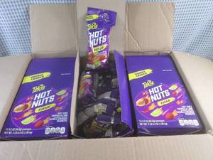 lot 180 image: (EC2) Case 36 Bags Takis Hot Nuts Fuego Hot Chili Pepper & Lime Double Crunch Peanuts 3 Inner Boxes of 12 Bags Each Past Date