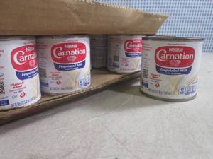lot 220 image: (C-2) 24 Cans Nestle Carnation Evaporated Milk 5oz Cans Past Date