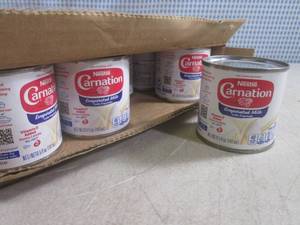lot 221 image: (C-2) 24 Cans Nestle Carnation Evaporated Milk 5oz Cans Past Date